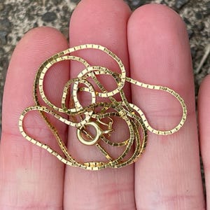 Vintage 14k Yellow Gold Box Chain Necklace