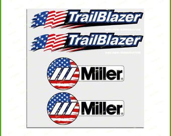 Bobcat TrailBlazer USA Miller Welder Generator USA Patriotic Flag Laminated Stickers