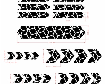 Geometric Bike Frame Protection Stickers – Honeycomb Triangle Vinyl Decals for Bicycle Frame