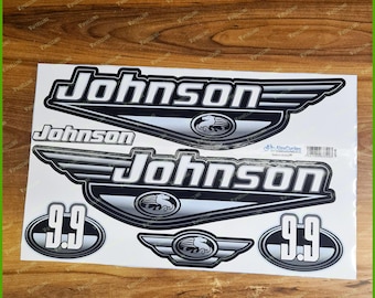 JOHNSON Outboard Motor 9.9HP High Quality Cut Stickers Decals Waterproof Vinyl Graphics Set