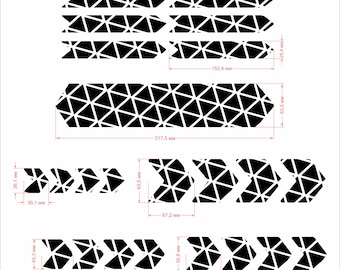 Geometric Bike Frame Protection Stickers – Honeycomb Triangle Vinyl Decals for Bicycle Frame