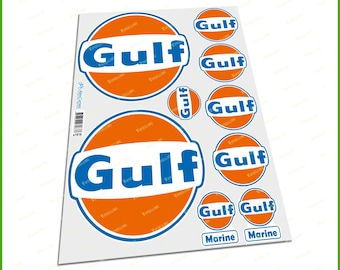 Gulf Logo Sponsors Racing Oil Car Bike Vinyl Stickers Decals High Quality Cute