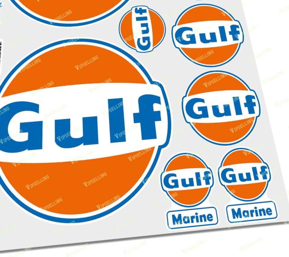 Gulf Logo Sponsors Racing Oil Car Bike Vinyl Stickers Decals High Quality Cute