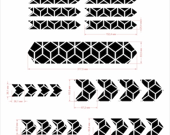 Geometric Bike Frame Protection Stickers – Honeycomb Triangle Vinyl Decals for Bicycle Frame