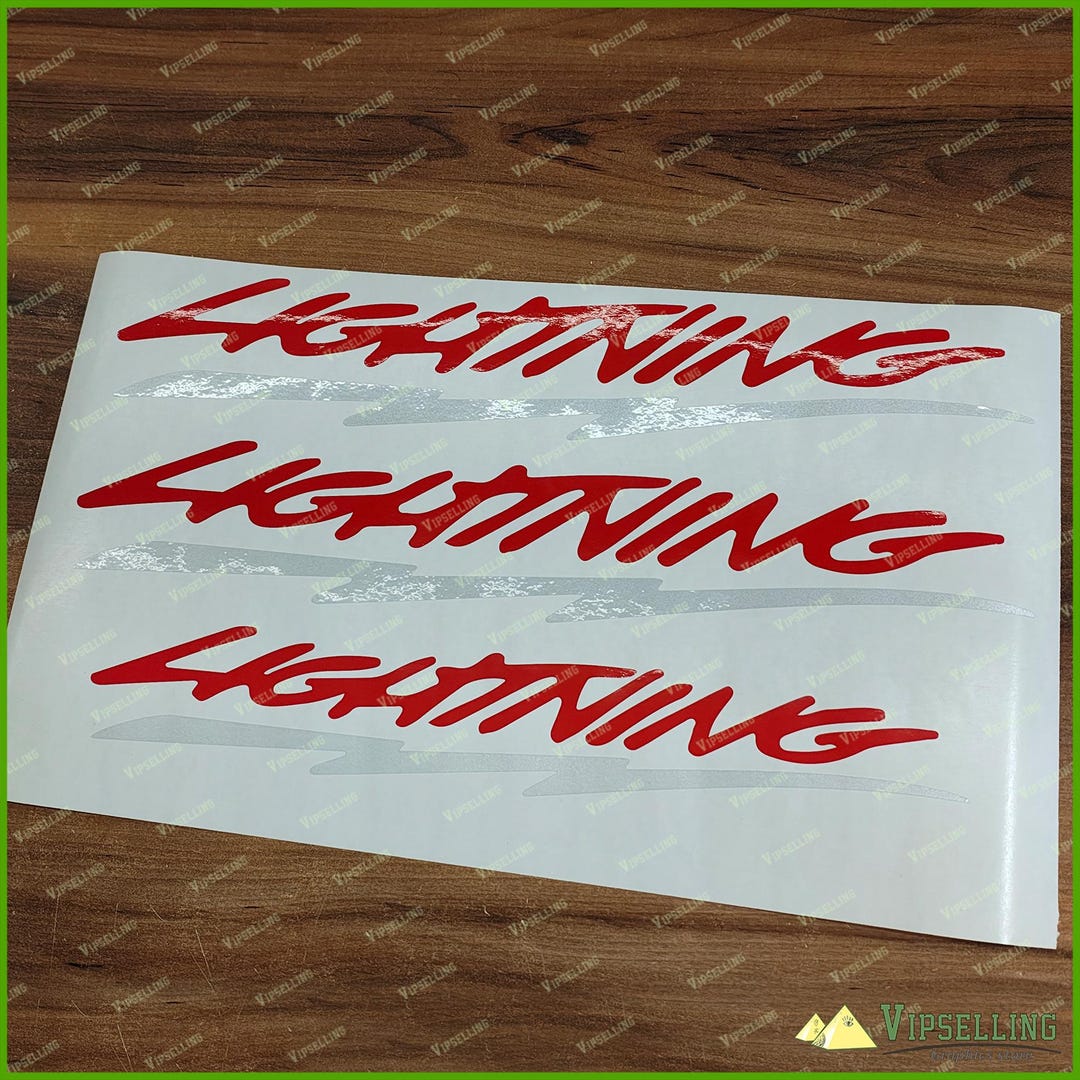 Lightning Red Side Vinyl Reflective Decal Stickers Kit for Cars Trucks ...