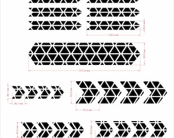 Geometric Bike Frame Protection Stickers – Honeycomb Triangle Vinyl Decals for Bicycle Frame