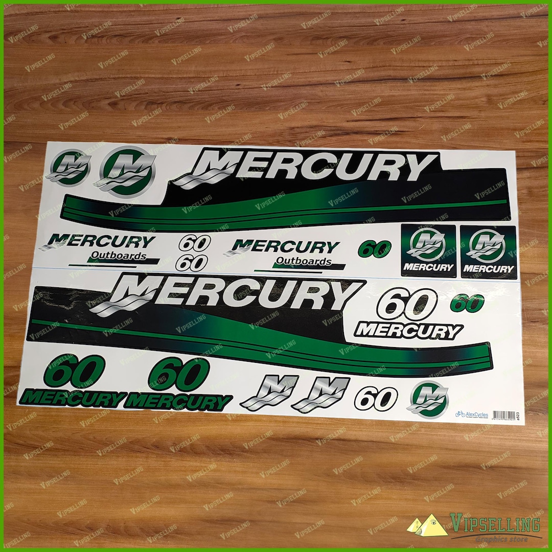 Mercury Program Sticker Mercury 60HP Outboard Motor Decals Stickers Set - Etsy UK
