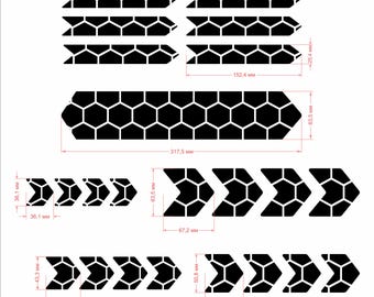 Honeycomb Tire Decals | Hex Pattern Vinyl Stickers | Motorcycle & Bike Tire Graphics | Custom Racing Style Adhesive Set