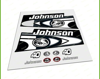 JOHNSON Outboard Boat Motor Engine 40HP High Quality Cut Stickers Decals Waterproof Vinyl Graphics Set