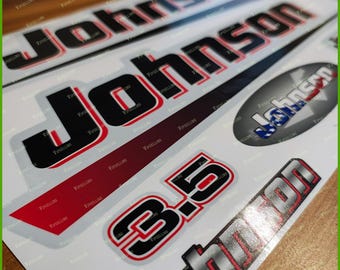 JOHNSON Outboard Motor 3.5HP Replacement Die Cut Stickers Decals Waterproof Vinyl Graphics Set High Quality