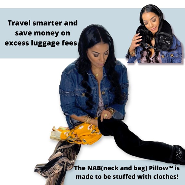 Travel Neck Pillow You Can Stuff With Clothes! - Luxury Plush Material - Strap for Carrying - Only Pillow You Pack Clothes In - Fast Ship