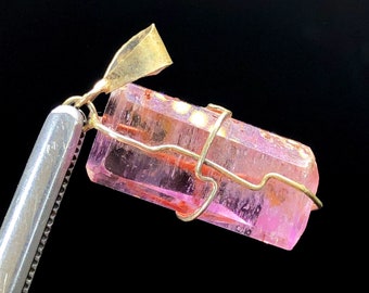Pink Color Kunzite Pendant with Silver, Wire Wrapping, Kunzite Necklace, Kunzite Jewellry, Kunzite for Sale - 36.85 cts
