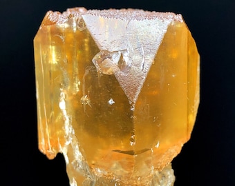 Geätzter reicher goldener Farb-Topas-Kristall, roher Topas-Stein, Topas-Edelstein, Kristallprobe, rohes Mineral, Topas aus Skardu Pakistan - 50 Gramm