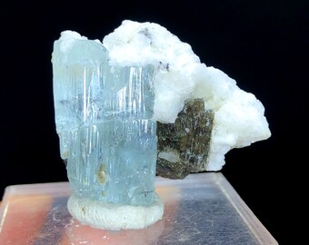 Natural Sky Blue Color Aquamarine with Mica and Albite, Aquamarine Specimen, Raw Mineral, Aquamarine from Skardu Pakistan - 20 gram