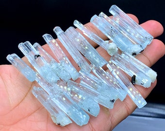 Sky Blue Color Aquamarine Crystals Parcels, Wholesale Crystals, Natural Aquamarine, Aquamarine Necklace, Terminated Aquamarine - 91 gram