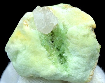 Natural Green Color Tourmaline Cluster with Quartz on Matrix, Tourmaline Specimen, Tourmaline from Afghanistan - 65 gram
