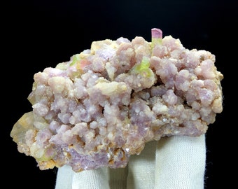 Natural Watermelon Tourmaline Crystals on Pink Lepidolite, Tourmaline Specimen, Tourmaline from Paproke Afghanistan - 326 gram