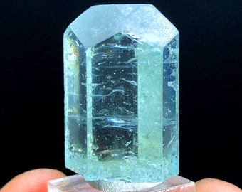 Diamond Cut Terminated Transparent Sky Blue Color Aquamarine Crystal from Shigar valley Skardu Pakistan - 18 gram