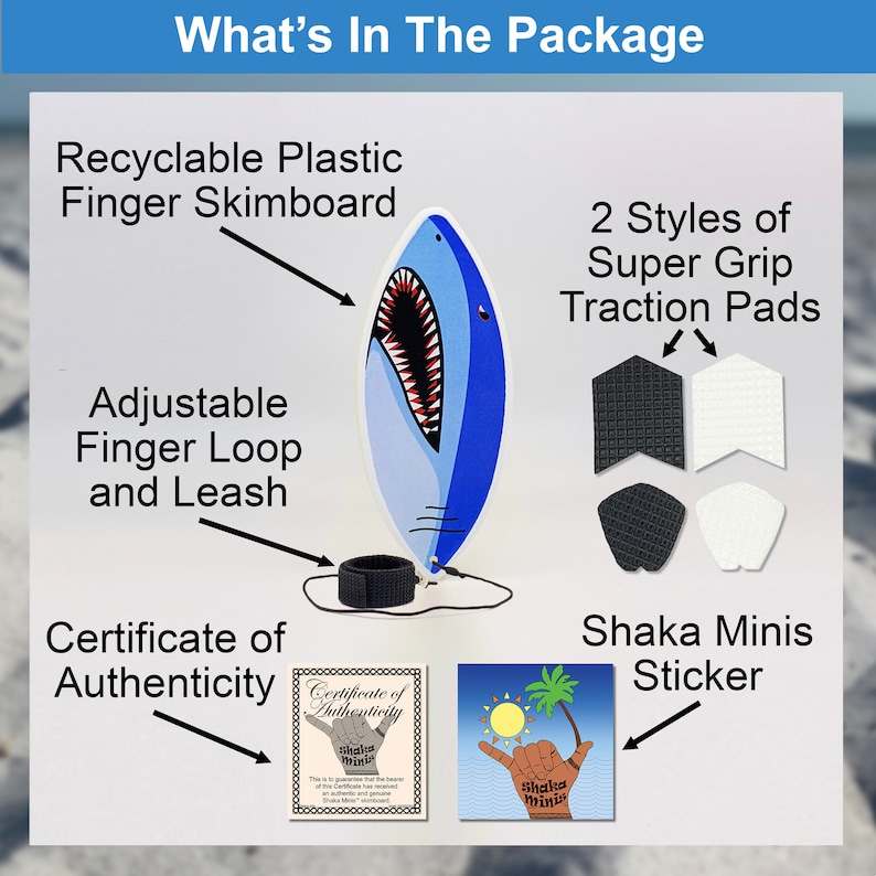 Shaka Minis Finger Skimboard Finger Surfboard Skim and Surf the Wind, Waves and Almost Anywhere