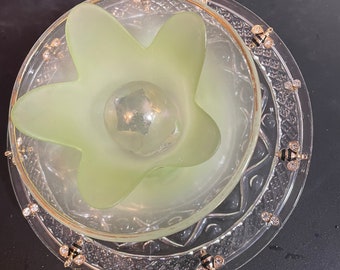 Green Lotus Glass Garden Flower