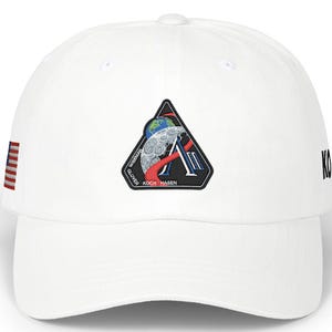 Casquette pour papa avec écusson Mission de la NASA | Chapeau triangle spatial brodé, côté drapeau américain, chapeau papa