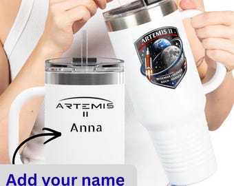 Artemis II NASA Mission Patch 40oz Travel Mug | Space Program Insulated Tumbler