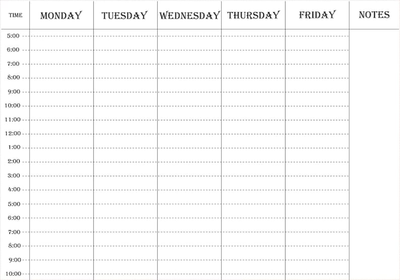 Basic Plain Weekly Planner - Etsy