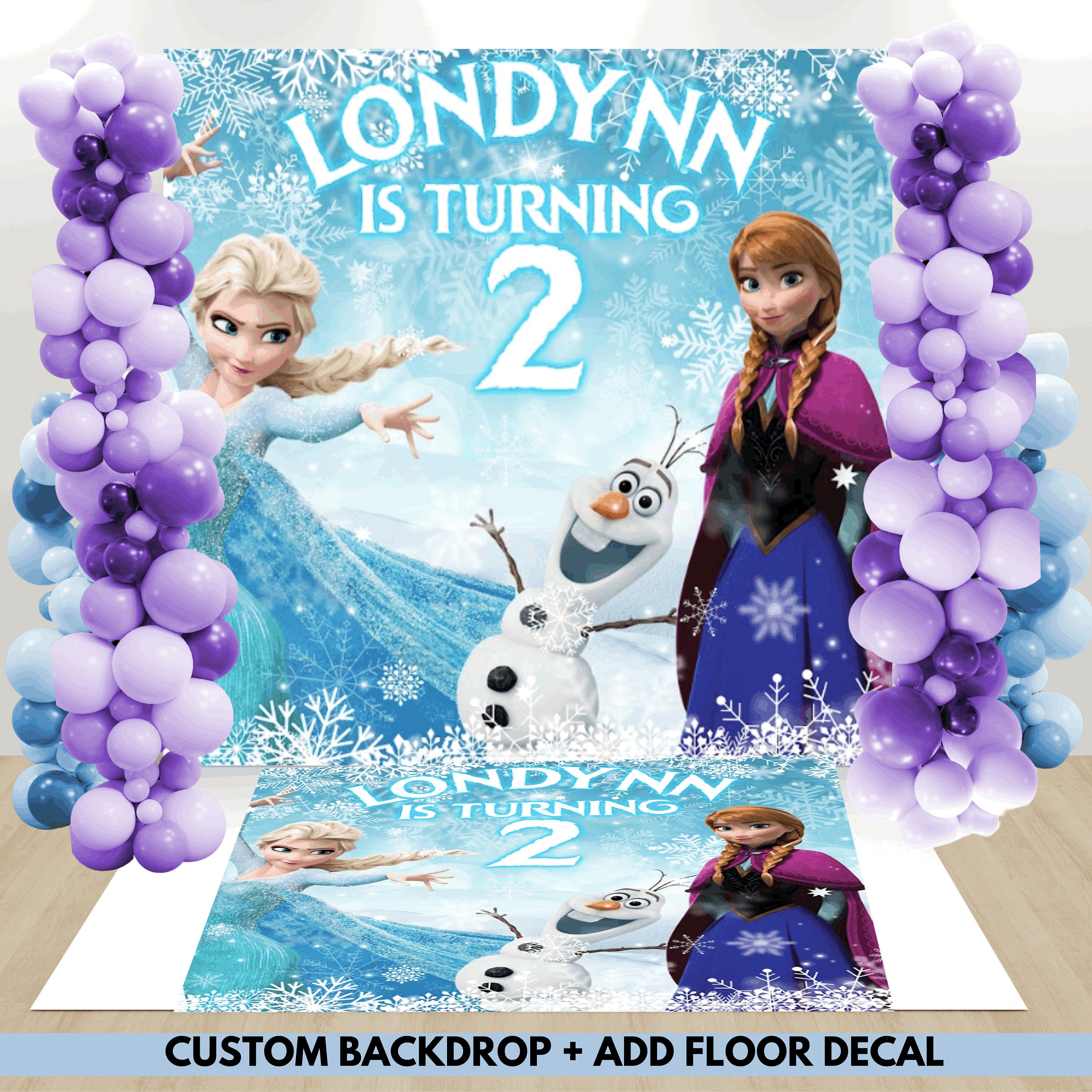 Frozen Birthday Party Backdrop + Floor Vinyl | Custom Photo Backdrop ...