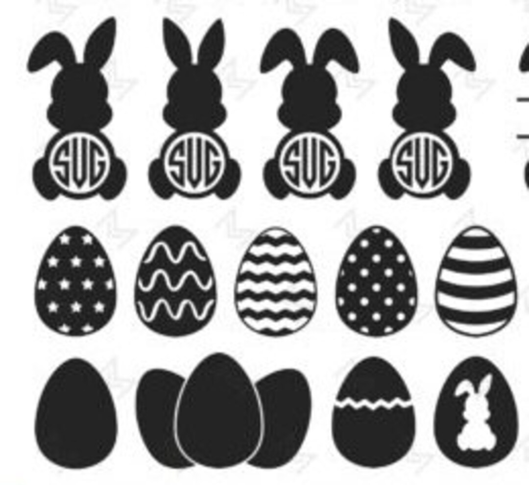 Black Easter SVG Bundle, Easter Bunny Cut File, Eggs SVG Download - Etsy