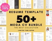 50 Resume Template Bundle, CV Template, Editable Resume Word, CV Template With / Without Photo, Editable | Modern | Minimalist and More!