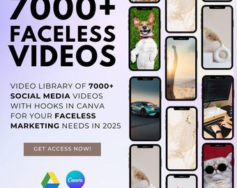 7,000+ Faceless Social Media Videos | Viral Video Content | TikTok, Reels & Shorts Bundle