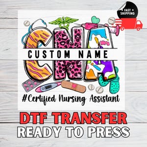 Custom CNA Heartbeat DTF Transfer, Long-Term Care Art, Ready to Press Iron-On, DIY Shirt Design, Ideal for Healthcare Workers
