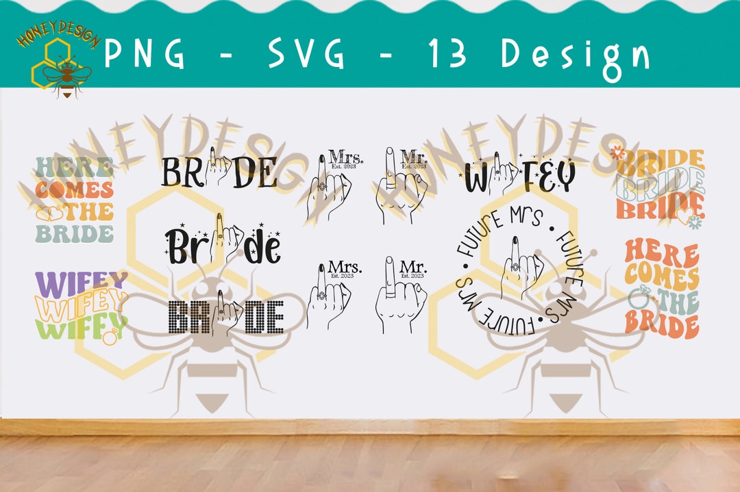 Wifey PNG, Wedding Svg, Bridal Party Svg, Retro Boho Wife Svg ...