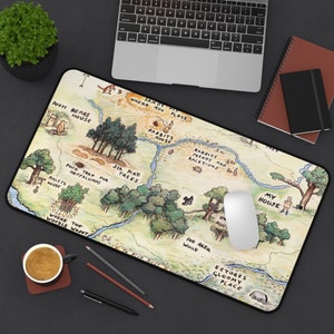 Pooh Desk Mat, TCG Playmat, 2 Sizes, Hundred Acre Wood, For Game Room or Home Office