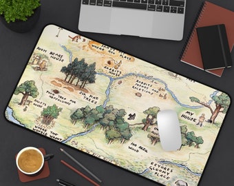 Pooh Desk Mat, TCG Playmat, 2 Sizes, Hundred Acre Wood, For Game Room or Home Office