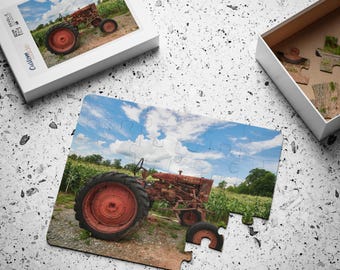 Rompecabezas de demencia, tractor antiguo, fotografía de granja, rompecabezas de 30 piezas para adultos, regalo para personas mayores