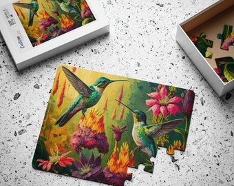 Dementia Puzzle, Adult 30-Piece Puzzle, Hummingbirds and Wildflowers