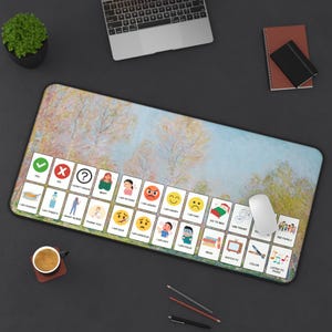 Soft Communication Board, Gift for Nursing Home Resident, Watercolor Bedside Table Decor, Assisted Communication Mat