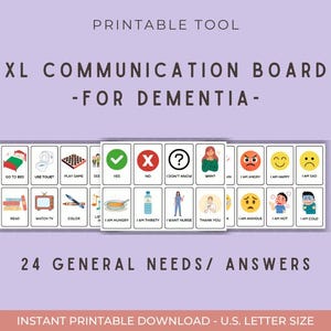 XL-communicatieborden voor dementie, afdrukbare communicatieborden, pdf-spraakkaarten
