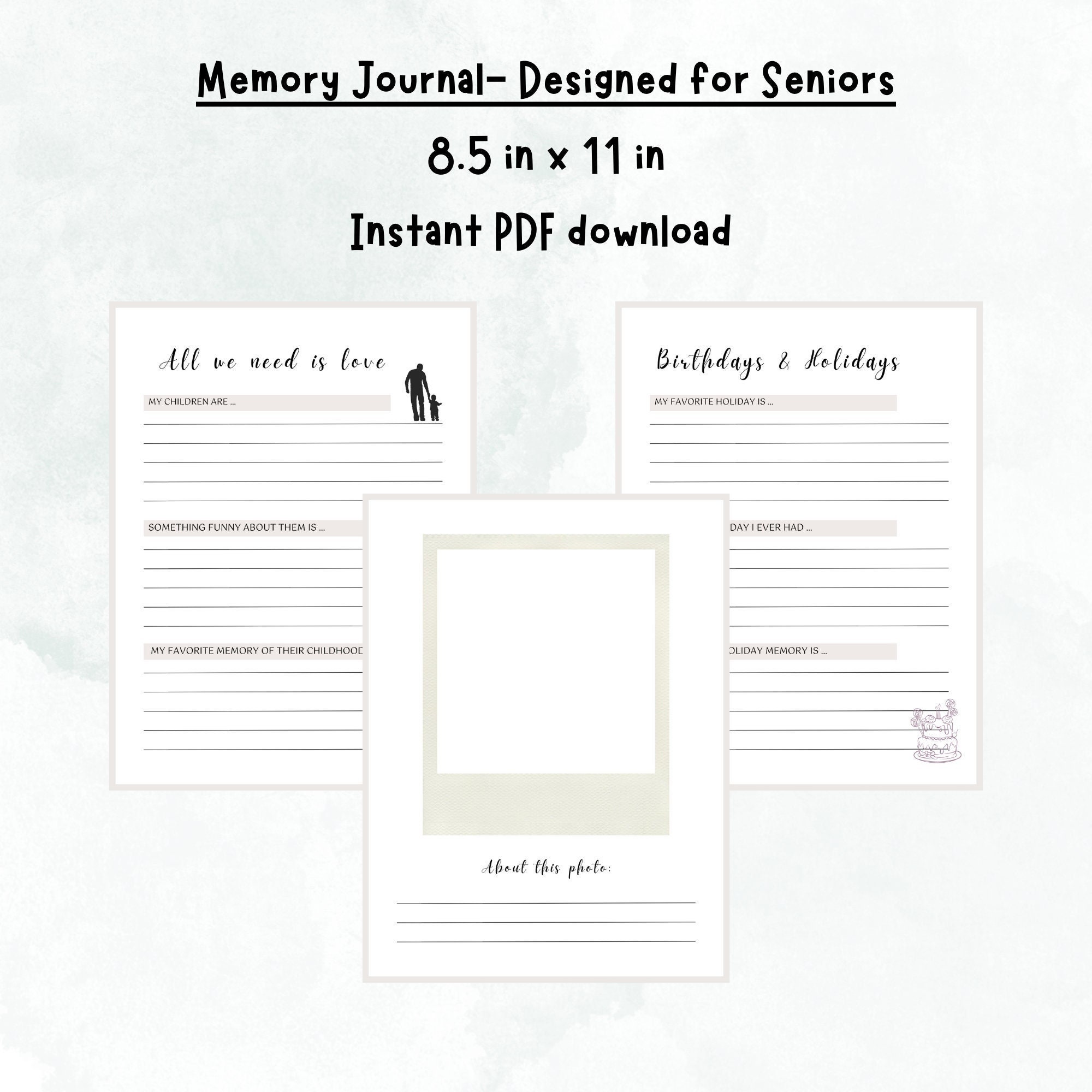 Memory Journal, Story of My Life, Personal History, Conversation Starter: for Seniors - Etsy memory-journal-story-of-my-life-personal-history-conversation-starter-for-seniors-etsy