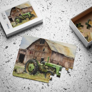 Dementia Puzzle, Adult 30-Piece Puzzle, Old Farm, Tractor and Barn