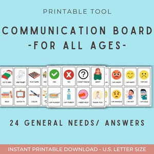 Communicatieborden, afdrukbare communicatiekaarten, pdf met gesproken kaarten