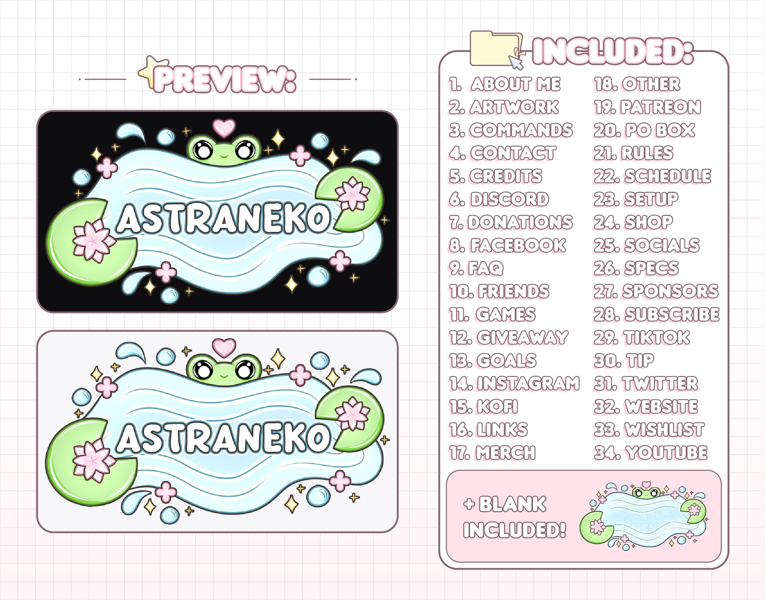 Lily Pad Pond Frog Twitch Panels for Streaming | Froggy Stream Panels ...