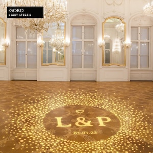 GOBO Light Projection, DIY Wedding Reception Monogram, Digital Template 100% Editable, Printable, Instant Download SPECKLE