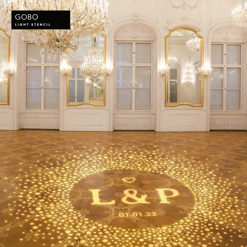 GOBO Light Projection Wedding Reception Monogram Digital Etsy