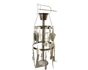 Herramientas de acero inoxidable Chiviriqui de Oggun / Orisha Ogun Santería Yoruba (18" de altura)