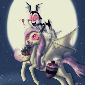 Digital art crossover: Bunnicula and Flutterbat