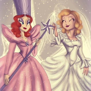 Digital download crossover art Glinda and Fairy Godmother