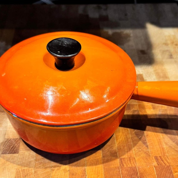 Le Creuset Sauce Pan Vintage Orange Flame