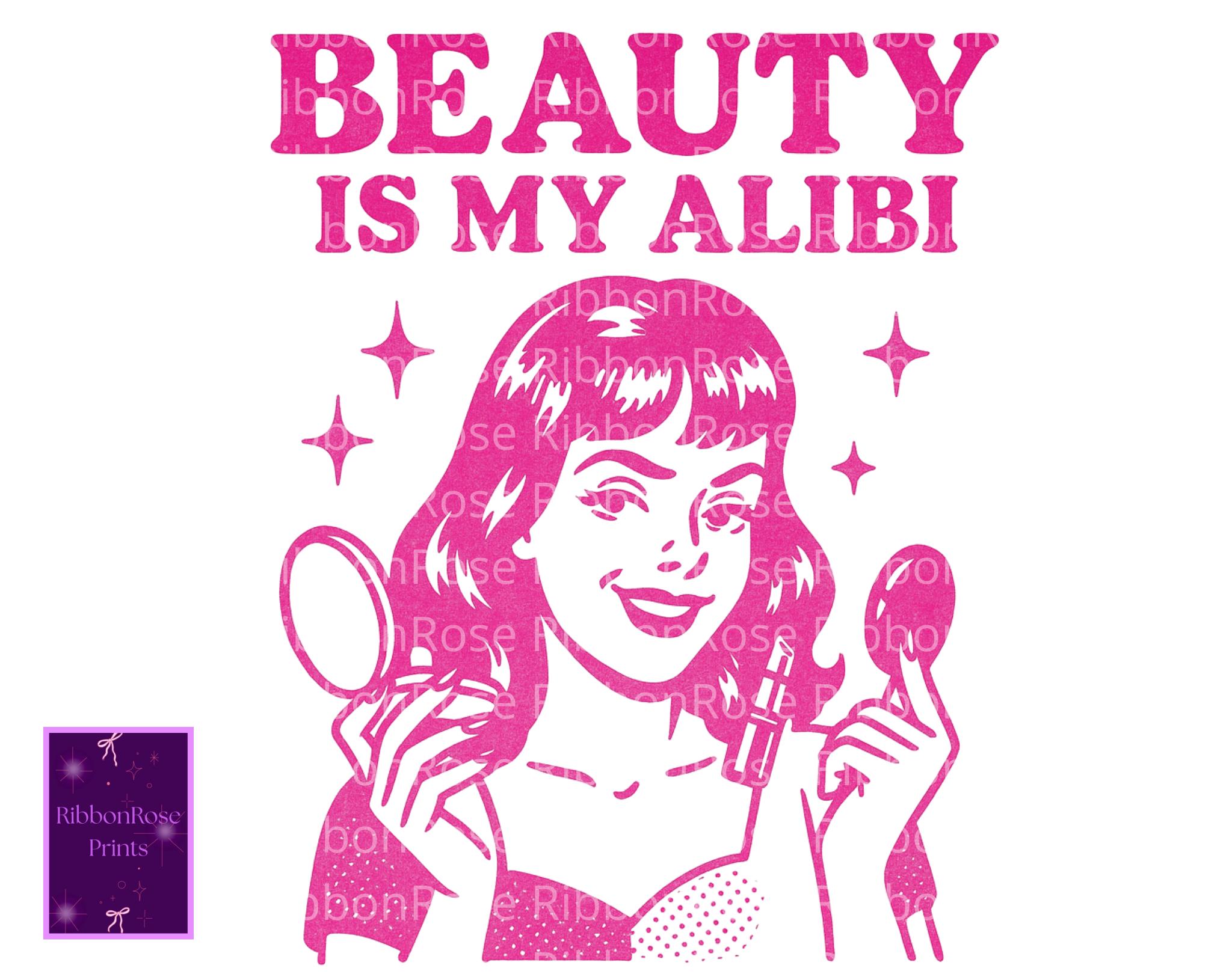 Beauty is My Alibi PNG: Retro Grunge Graphic T-shirt Design (digital ...